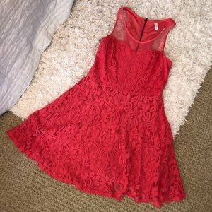 Coral Floral Summer Dress